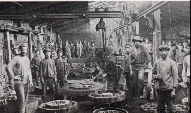працівники заводі в Нью-Йорку у ливарному цеху