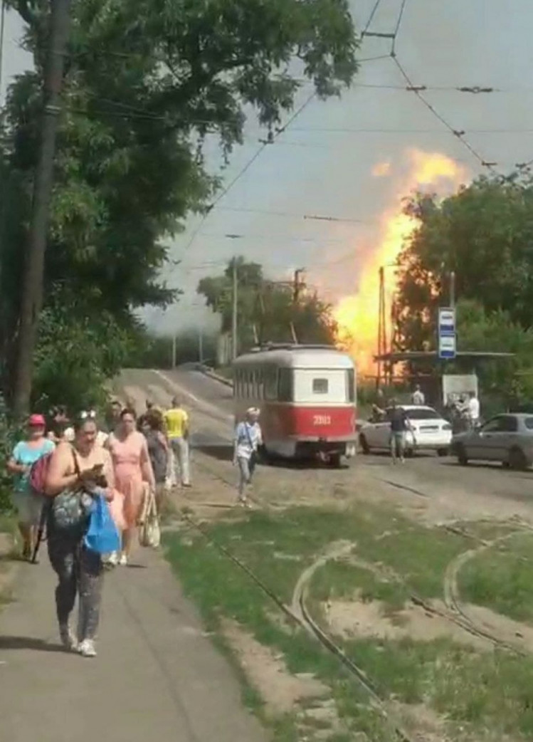 взрыв и огонь Донецк станция Мушкетово 
