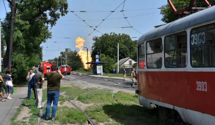 взрыв Донецк станция Мушкетово в огне