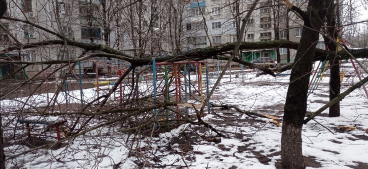 последствия снегопада Луганск Якира